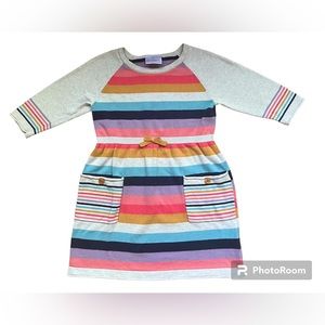 Hanna Andersson Multi Stripe Sweater Dress Size 5